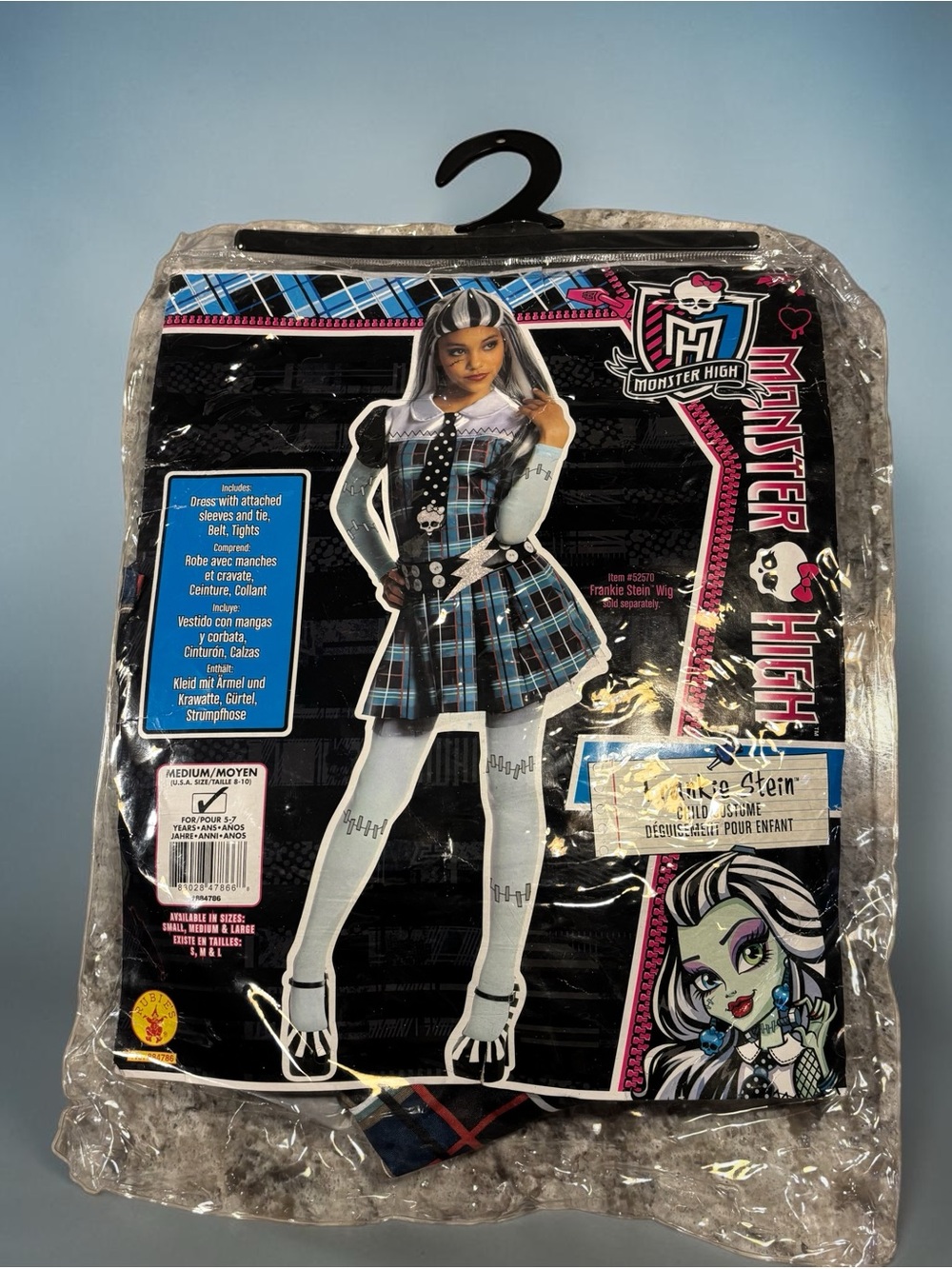 Monster High Frankie Stein Plaid Blue and Black Costume